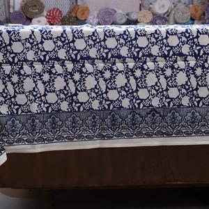 Mantel de mesa con estampado de bloques a mano de primera calidad elaborado con tela de algodón orgánico, patrones florales elegantes para cenas finas, pedidos al por mayor - Product Image 3