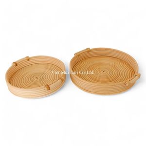Bandeja de Ratán Tejida Natural Hecha a Mano en Vietnam para Servir Café, Té, Aperitivos y Decoración de Mesa - Product Image 1