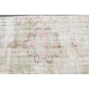 Tapis vintage 2,9 x 6,7 pieds, tapis turc, tapis gris abstrait en laine - Product Image 4