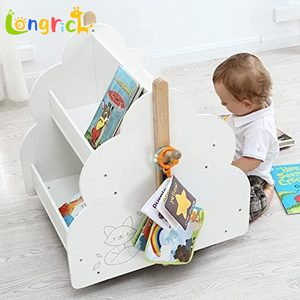 Étagère en bois pour enfants sur roues Support de rangement pour livres en forme de <span class=keywords><strong>nuage</strong></span> pour <span class=keywords><strong>chambre</strong></span> de bébé - Product Image 2