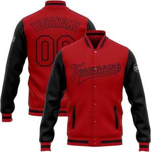 Veste universitaire personnalisée pour homme, bleu marine, coton et polyester, style preppy, logo brodé, col rabattu, coupe classique - Product Image 4