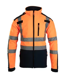 Hi VIS không thấm nước thoáng khí phản quang an toàn quần áo, Mens an ninh tùy chỉnh màu xanh đen 3m phản quang an toàn Áo khoác