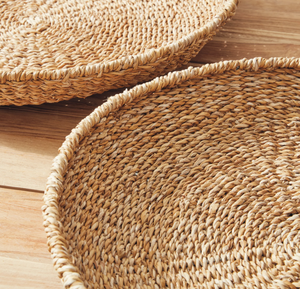 Plateau de service naturel tissé à la main pour la nourriture, les boissons ou la décoration intérieure | Organisateur rustique écologique - Product Image 5