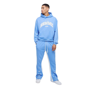 Conjunto de chándal de dos piezas para hombre con capucha y pantalones de Jogger con cordón, ropa de calle informal para deportes y uso diario - Product Image 1