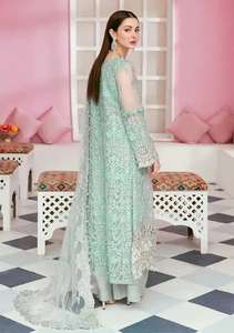 Robe en Organza indien brodé Salwar Kameez avec travail manuel lourd et séquence, dernière collection 2023 - Product Image 3