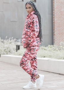 เสื้อสเวตเตอร์มีฮู้ดแบบสวมหัวสีล้วนสำหรับผู้หญิงชุดเล่นกีฬาพิมพ์ลายพรางแบบระเหิดสำหรับผู้หญิงฤดูใบไม้ร่วงและฤดูหนาว - Product Image 2