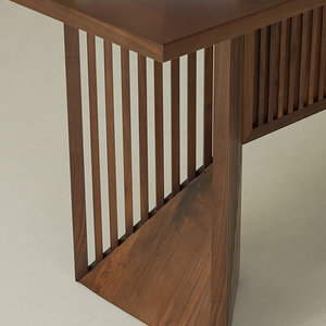 Engineered <b>Wood</b> Rectangle Writing <b>Desk</b> Warm Brown <b>Solid</b> Finish Spacious Natural-Grain Work Surface 1-Year Warranty - Product Image 2