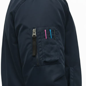 Blouson d'hiver pour homme de qualité supérieure, coupe bomber, coupe-vent, respirant, col en V, fermeture éclair sur le devant, logo, vêtement décontracté, couleur personnalisée - Product Image 5