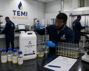 Système de convoyeur à bande inclinée industriel Temi Petroleum avec garde-corps de sécurité et affichage de logo/marquage pour matériaux chimiques en vrac - Product Image 2