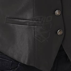 Veste en cuir pour femme sans manches, coupe ajustée, vêtements décontractés, design personnalisé, veste en cuir pour femme - Product Image 6