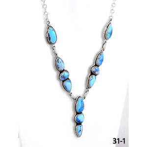 Collier artisanal en argent sterling et pierres dorées en forme de goutte d'eau, idée cadeau parfaite - Product Image 3