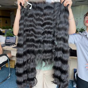 Extensiones de Cabello Humano Remy Vietnamita Virgen de Doble Trama, Ondulado Natural, con Encaje HD, al por Mayor - Product Image 1