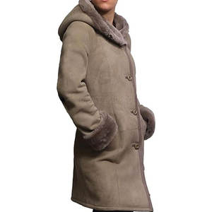 Manteau en cuir suédé d'hiver à capuche pour femmes, élégant et long, pour un usage quotidien, les voyages et les tenues de mode urbaine - Product Image 6