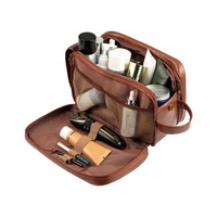 Vente en gros avec logo personnalisé Trousse de toilette en cuir avec fermeture éclair Trousse à crayons en tissu Brosse de voyage Sacs de maquillage Accessoires de toilette