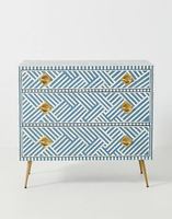 Coffre à tiroirs en incrustation d'os indien artisanal de qualité supérieure avec motif floral pour la décoration de la chambre à coucher à un prix abordable
