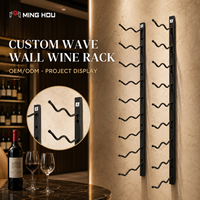 Porte-bouteilles mural en métal de luxe sur mesure, présentoir à vin en fer, rangement pour bouteilles de vin, projet de cave à vin commerciale, usine