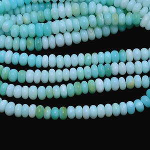 Perles de pierres précieuses en vrac de haute qualité Opale péruvienne bleue naturelle Rondelle lisse pour la fabrication de bijoux en gros - Product Image 2