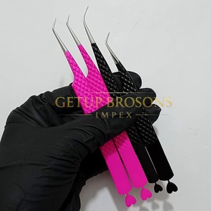 Pince à épiler anti-magnétique en acier inoxydable GETUP BROSONS IMPEX, découpe en forme de cœur, pointe lisse, prise diamantée, outils de précision 10 mm - Product Image 5