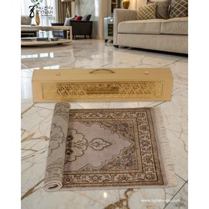 Tapis de prière en soie Tranquil Grace, exportateur indien, tapis de prière musulman abstrait pour la maison ou la mosquée et cadeaux à bon prix - Product Image 3