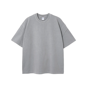 เสื้อยืดผ้าฝ้ายแขนสั้น100% สีล้วนระบายอากาศได้ดีเหมาะสำหรับซักของผู้ชายเสื้อยืดวินเทจแบบธรรมดา - Product Image 2