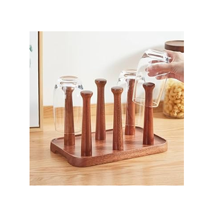 Porte-verre en bois support verre à vin support organisateur support épais pour les mariages table de dîner de noël décorer - Product Image 1