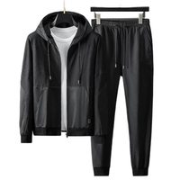 Ensemble de survêtement décontracté 2 pièces pour homme, en molleton 100 % coton, écologique, respirant, sans coutures, grande taille, couleur unie