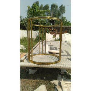 โต๊ะกลางทำจากทองเหลืองขัดเงาสีทองสำหรับตกแต่งบ้านโต๊ะกาแฟชาในร่มและกลางแจ้งเครื่องเรือนหรูหราจากอินเดีย - Product Image 2