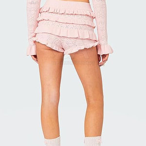 กางเกงขาสั้นมีระบายสำหรับผู้หญิงกางเกงขาสั้นมีระบายน้ำหนักเบาระบายอากาศได้ดี - Product Image 2