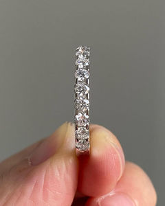 Bague de mariage 1TCW blanc rond coupe Moissanite diamant anniversaire éternité bague de fiançailles avec bande assortie - Product Image 3