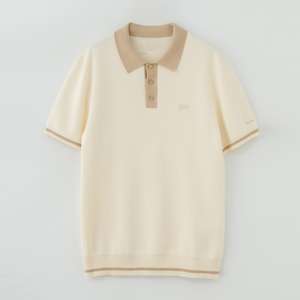 Camisa Básica para Hombre con Logotipo Personalizado, Corte Regular, Estampado Digital Informal, Bolsillo, Cuello en Contraste, Manga Corta, Algodón y Elastano Suave - Product Image 1