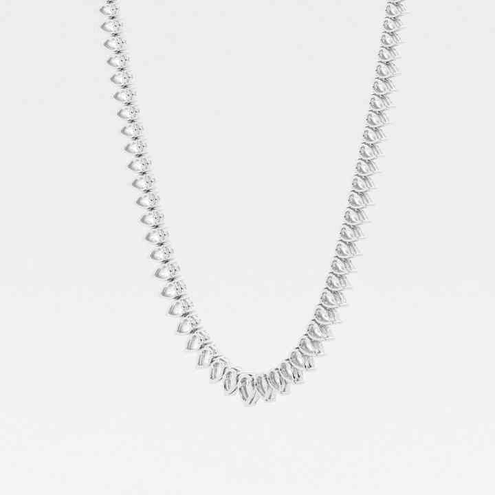Minimalist Design 14k Solid Gold Pear Lab Grown Diamond Choker Necklace High Jewelry Exquisite Tennis Chain Necklace for Women