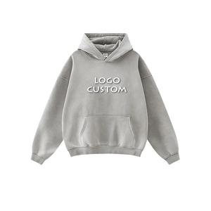 Sudadera con capucha deportiva informal para hombre, diseño nuevo, holgada, con forro polar, 100% algodón teñido liso, temporada de invierno, 2 piezas, transpirable y de secado rápido. - Product Image 3