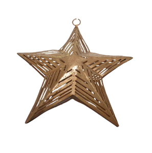 Juego de decoración de mesa de 3 colgantes de Metal estrella colgante de pared de lámina dorada para decoración del hogar hecho a mano personalizado - Product Image 4