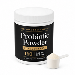 Suplemento Natural para la Salud Digestiva de Cachorros y Gatitos - Polvo Probiótico de 5 Mil Millones de UFC con Calabaza para <span class=keywords><strong>el</strong></span> Equilibrio Intestinal - Product Image 1