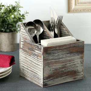ที่ขายดีที่สุดชนบท 3 ช่องที่วางภาชนะไม้เคาน์เตอร์ครัวร้านอาหาร - Product Image 3