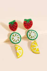 Boucles d'oreilles pendantes en perles de rocaille personnalisées, bijoux brodés à la main avec logo, accessoires de mode festifs pour femmes - Product Image 4