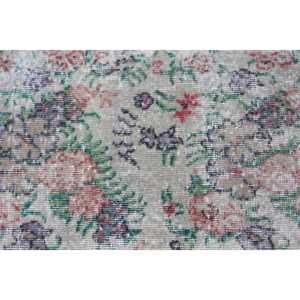 Alfombra Turca Vintage Grande de 4.8x8.5 pies, Alfombra de Lana Blanca y Roja de Estilo Suroeste - Product Image 5