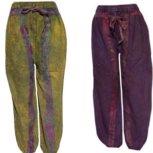 New Tredy Boho Cotton <b>Trouser</b> for Women Fashionable Summer Wear Elastic Waist Closure Breathable Fabric. Wholesale - Product Image 1