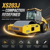 Rouleau compresseur vibrant à tambour unique XS203J de 20 tonnes avec moteur diesel Shangchai, compacteur de sol robuste pour la construction routière