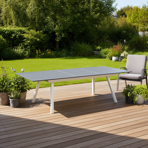 Mesa Extensible de Aluminio para Exterior SARIM Blanca y Antracita (216-297x100x76cm) para Amicasa - Product Image 3