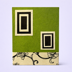 Cuaderno Impreso con Marco Geométrico Verde A5/A4, 100 Hojas, Logotipo Personalizado, Encuadernación Térmica, Organizador y Libro de Ejercicios - Product Image 1