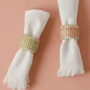 Servilletero de ratán decorativo hecho a mano para elegantes recepciones de cena y servicios de banquetes de hotel - Product Image 4