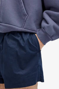 Pantalones cortos atléticos de color azul marino con cintura elástica, tela transpirable y ajuste relajado, patrón sólido para correr, gimnasio, ropa informal - Product Image 5