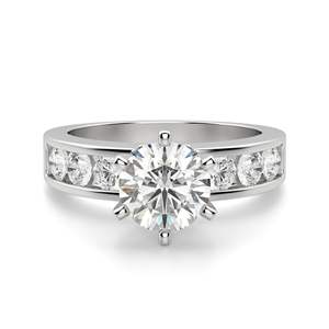 แหวนหมั้นเพชรทรงกลมแบบน่ารักสำหรับผู้หญิง ทำจากทองคำชมพู 14K โดย RITZIN - Product Image 6