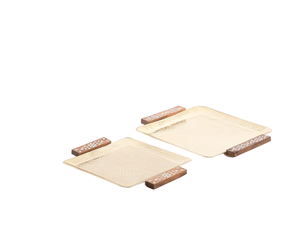 Plateau à chocolat carré en or simple au design martelé parfait pour servir des chocolats, des desserts et des petites friandises à la maison - Product Image 6