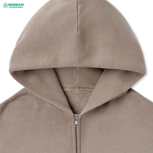 Sweat-shirts à capuche zippés en molleton 100 % coton de qualité supérieure, coupe unisexe régulière, respirants, séchage rapide, effet délavé, pour l'hiver - Product Image 3