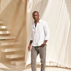 Camisa de Esmoquin BEAM para Hombre, Cuello en V, Manga Larga, Botones Cubiertos, 40% Algodón, 60% Poliéster, Tejido Transpirable, Formal de Verano - Product Image 2