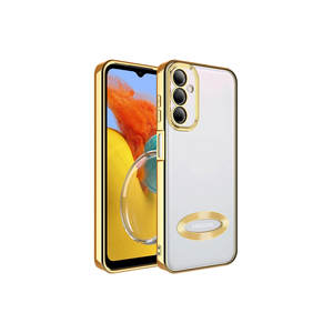 Étui en silicone doré de luxe avec logo Omega, protection de l'appareil photo et couverture arrière pour Samsung Galaxy M14, Motorola G22, Vivo Y17 - Product Image 1