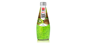 Venta caliente Bebida de semilla de albahaca Sabor de fruta mixta Botella de vidrio de 290ml Venta al por mayor Suministro de fábrica OEM Disponible Bebida refrescante - Product Image 2