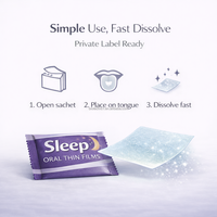 Films oraux minces pour le sommeil, certifiés CE, solutions personnalisées OEM ODM en gros, étiquettes privées